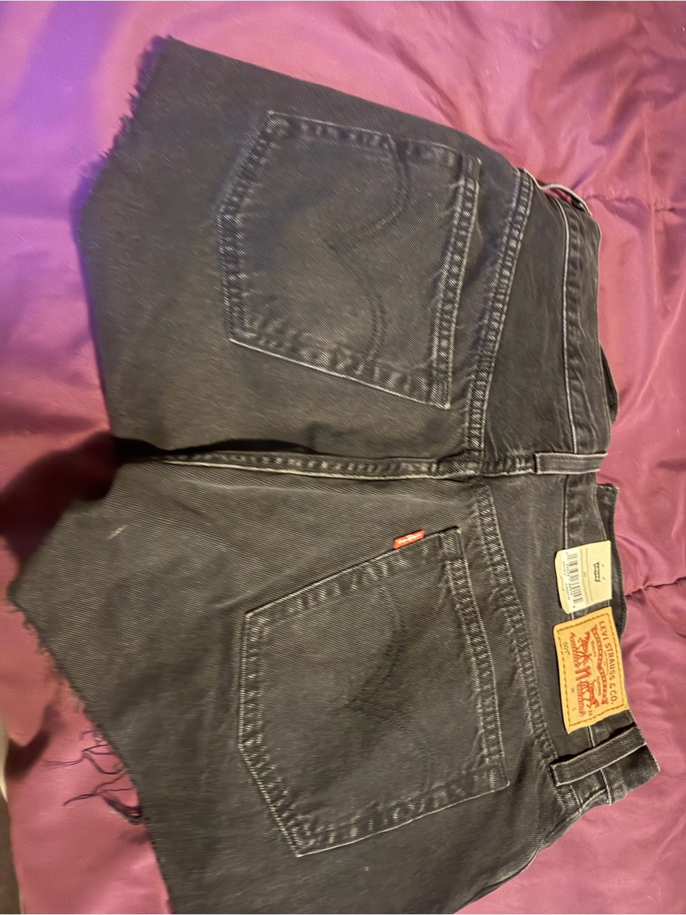 Levi's Black 501 High-Rise Shorts - Picture 3 of 6